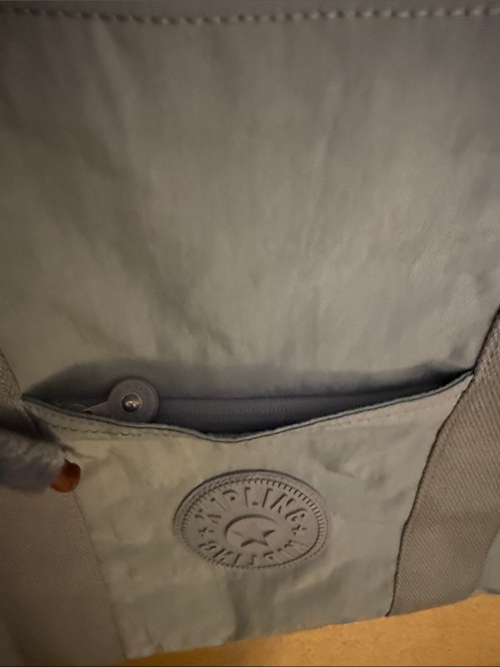 Kipling ERA Slate Blue Canvas Tote with Monkey Keychain - Picture 3 of 12